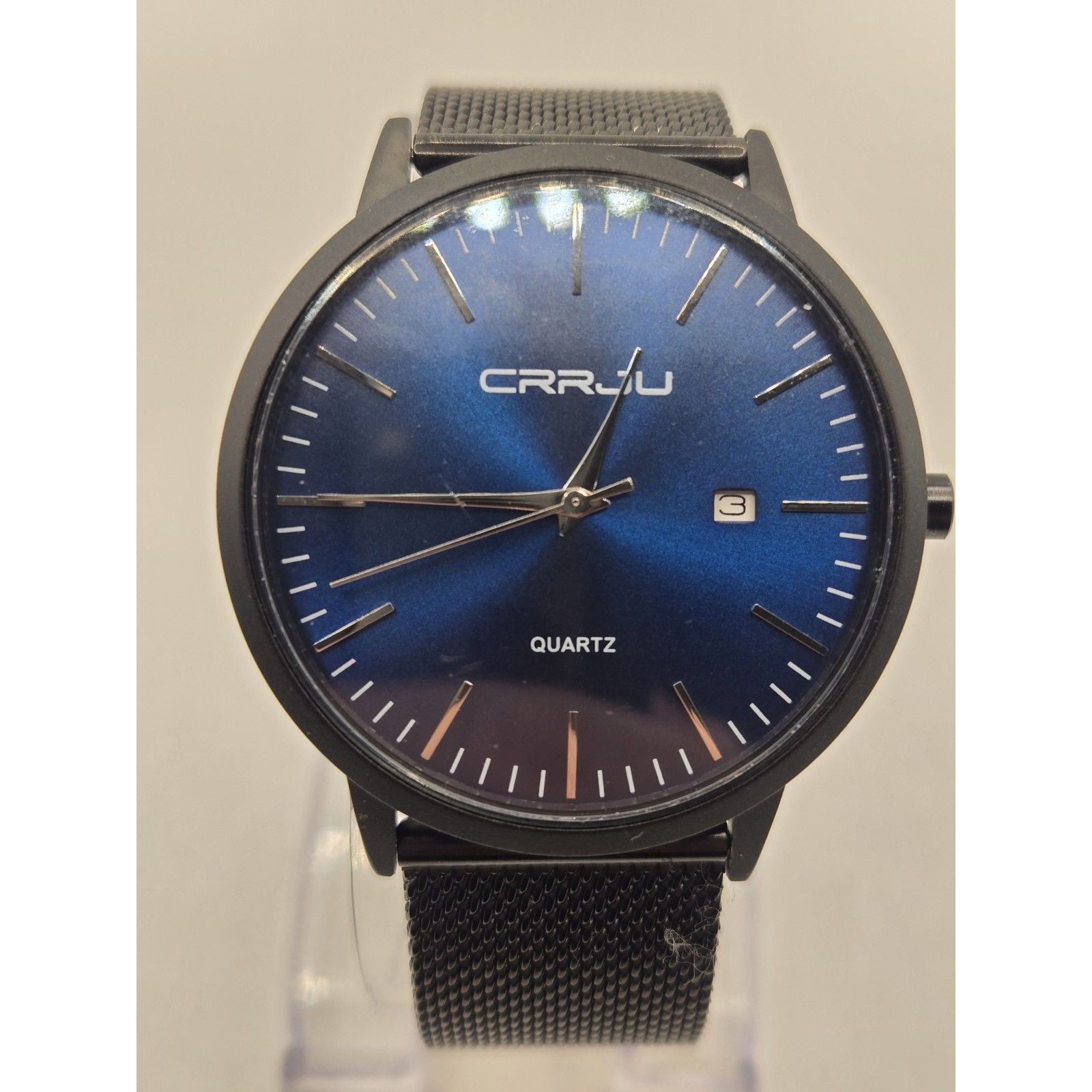 Crrju Watches For Men Stainless Steel Watches Casual Waterproof Quartz New Batt